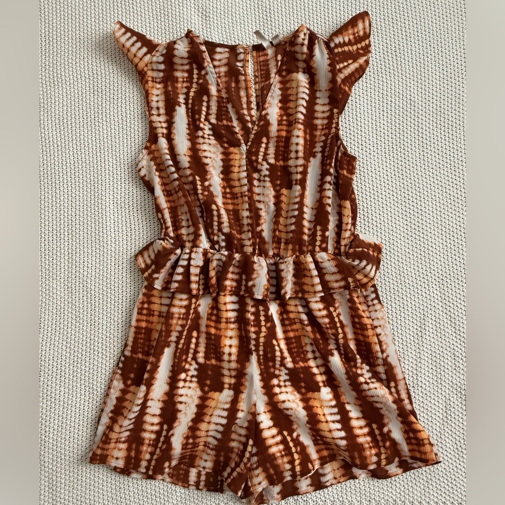 Versona Brown and White Tie-Dye Midi Dress